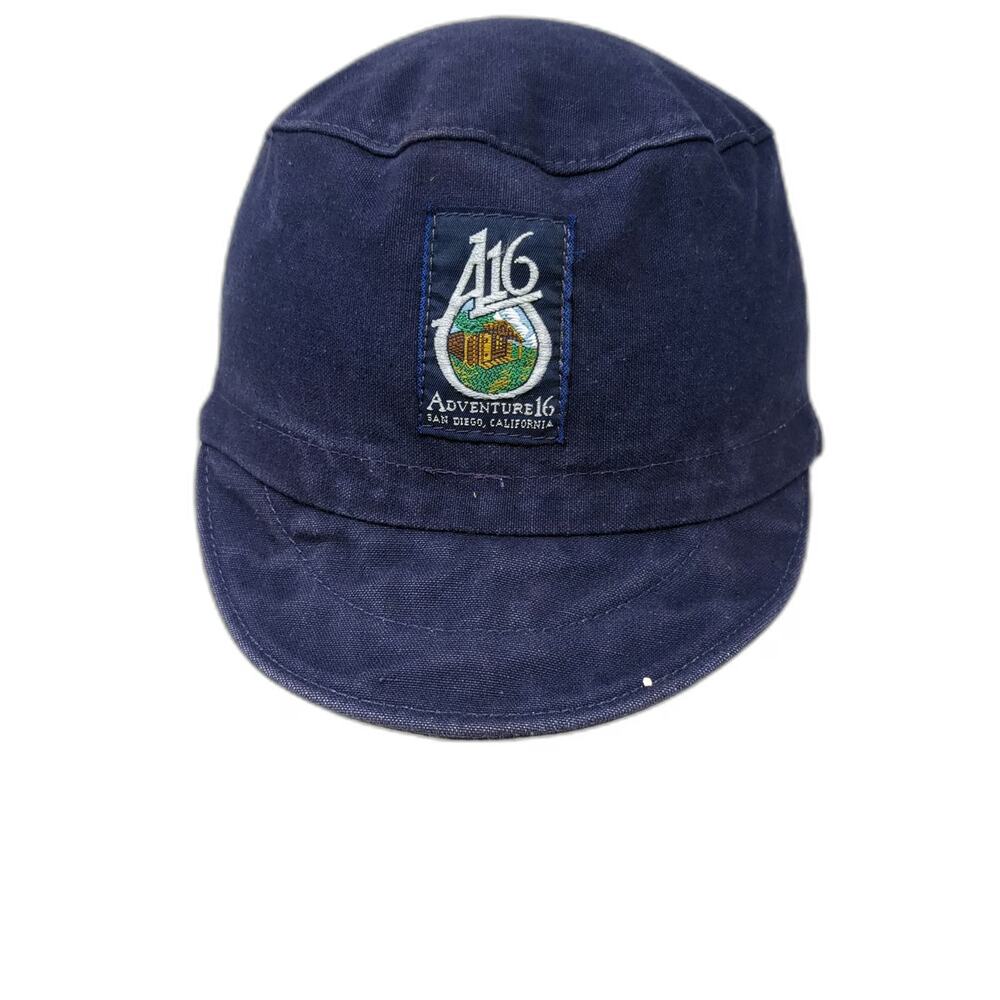 Adventure 16 Army Blue L Neck Flap Sun Shield San Diego California Hat Vintage